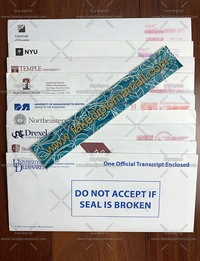 US university official envelope, University Sealed transcript, fake envelope