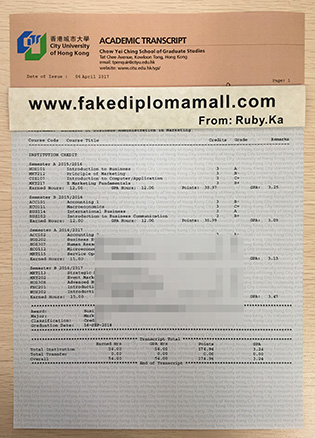 Where To Duplicate City University of Hong Kong Transcript