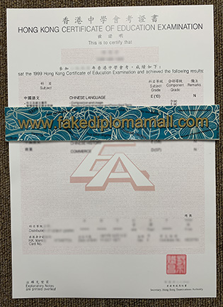 Buy HKCEE Fake Transcript, Hong Kong Certificate of Education Examination Mark Paper