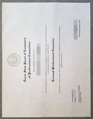 Licensed Professional Counselor Fake Certificate