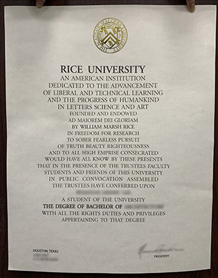 How Does the Rice University Fake Degree Look Like?