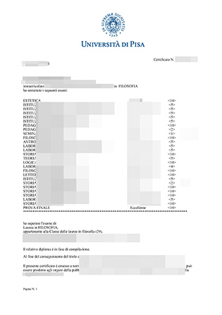 Università di Pisa Trascrizione, How To Buy University of Pisa Fake Transcript