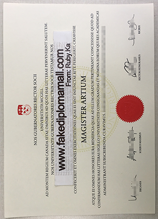 Sample of McGill University Fake Degree Certificate