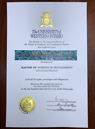 The Latest Version of Western University Fake Diploma Printed in 2019