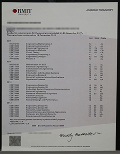 RMIT University Academic Transcript, Buy Australian Fake Transcript