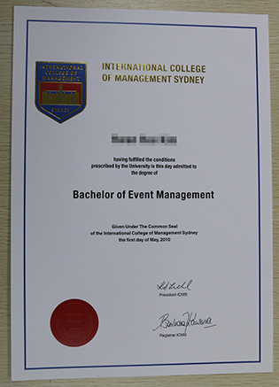 Fake ICMS Diploma | International College of Management,Sydney Degree Cert