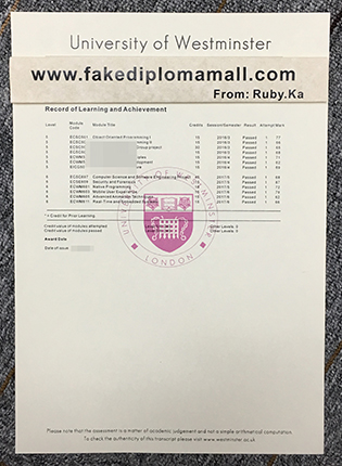 How to Order University of Westminster Fake Transcript?