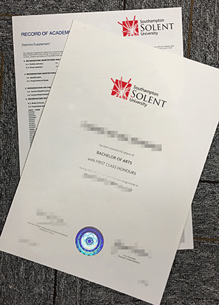 Buy Southampton Solent University Fake Diploma with Transcript