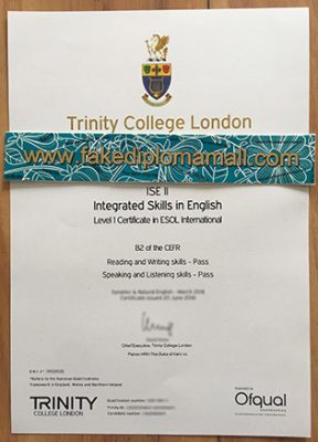 Trinity College London ESOL Fake Diploma, Buy Fake Certificate