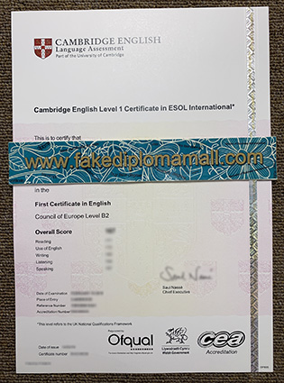 Buy Fake First Certificate in English, Cambridge ESOL International FCE certificate