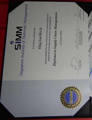 SIMM Diploma sample, Singapore Institute of Materials Management Degree