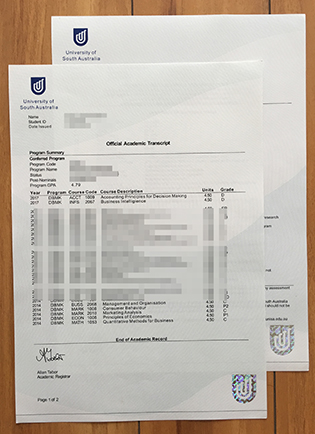 Create Your University of South Australia Fake Transcript