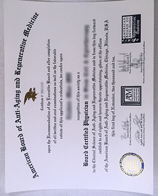 Buy A4M MD Diploma, American Academy of Anti-Aging Medicine Fake Certificate