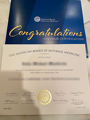 American Board of Internal Medicine (ABIM) Diploma Certificate in the USA