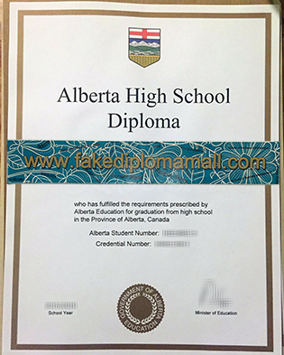 Alberta High School Diploma Sample, Canadian Fake Diploma