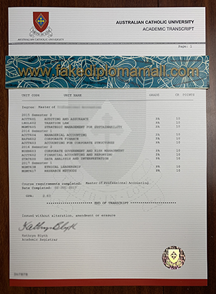 How To Buy ACU Fake Transcript – Australian Catholic University Transcript Template