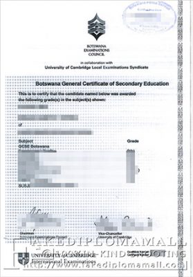 Botswana GCSE Fake Certificate 279x400 Samples