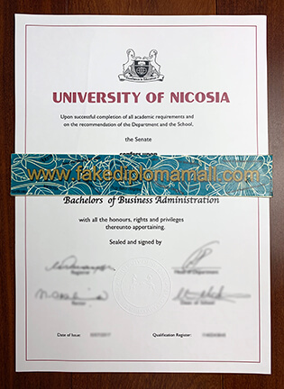 University of Nicosia BSc Fake Degree Sample