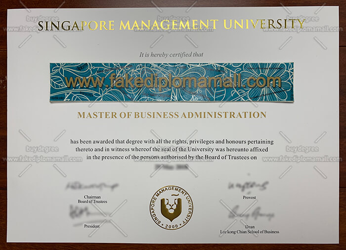 C700M 20 SMU Fake Degree, Singapore Management University Diploma Sample