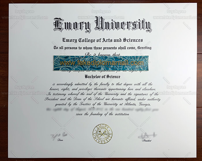 C700M 25 Fake Emory University Bachelor Degree in USA