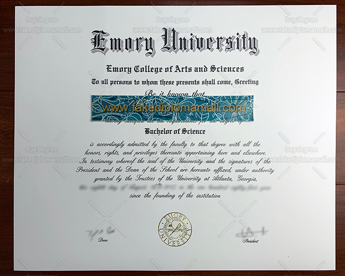 C700M 25 Fake Emory University Bachelor Degree in USA