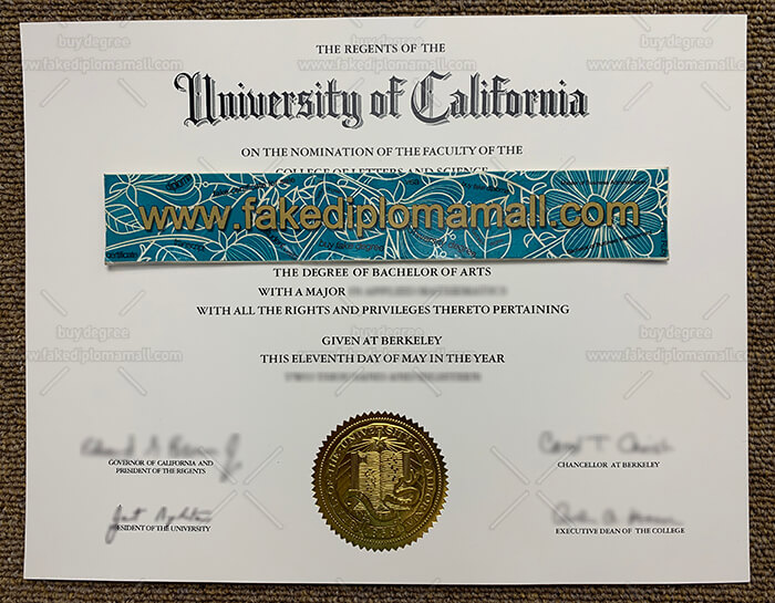 C700M 30 University of California Berkeley Fake Diploma Sample