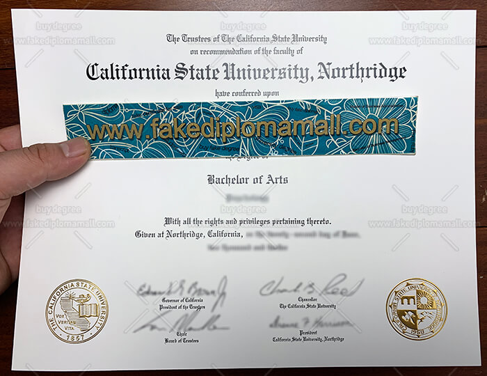 C700M 34 CSUN Fake Diploma, California State University Northridge Bachelors Degree Sample