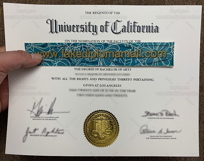 C700M 35 UCLA Diploma | University of California, Los Angeles Fake Degree Sample