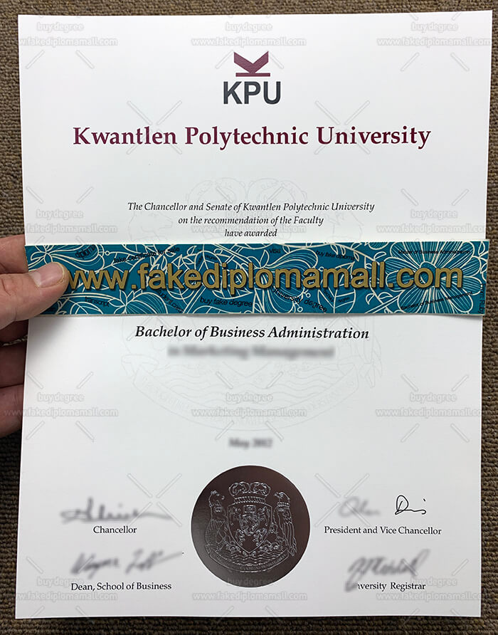 C700M 37 Kwantlen Polytechnic University Fake Diploma, Buy KPU Fake Diploma