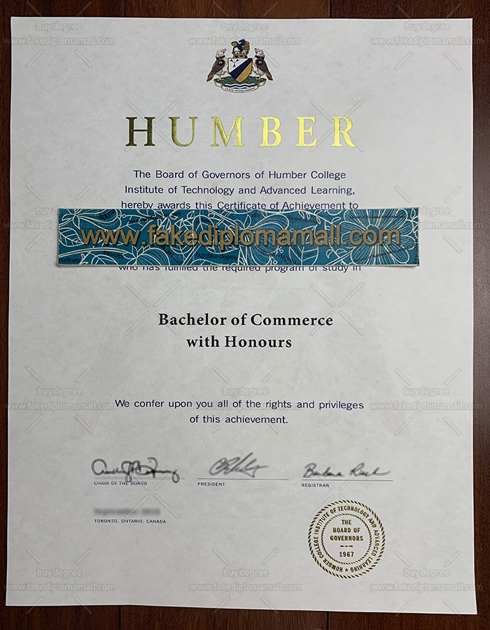 C700M 56 Humber College Diploma, Buy Fake Diploma in Canada