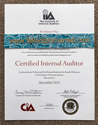 Fake CIA Certificate, Certified Internal Auditor Diploma Sample