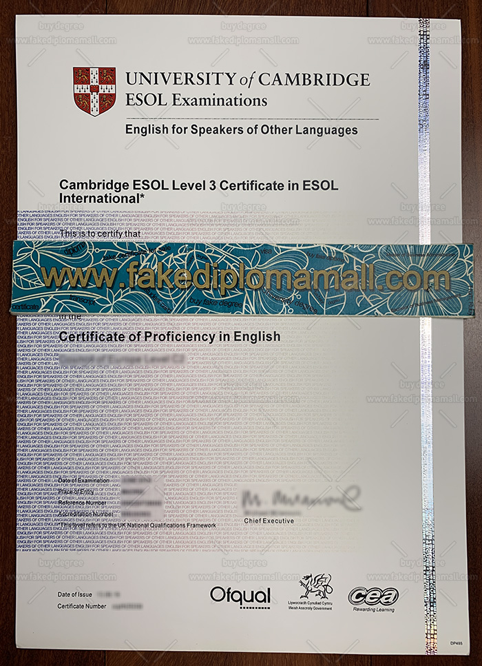 Cambridge ESOL Proficiency Certificate Buy A Fake Cambridge ESOL Certificate