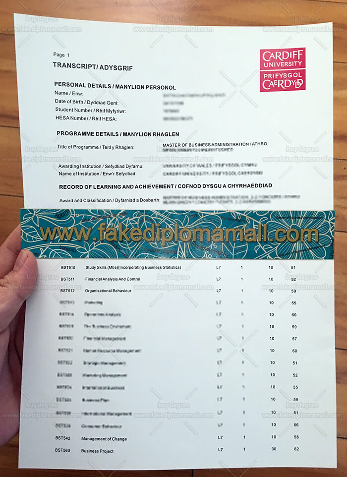 How To Make The Cardiff University Fake Transcript In Person? | Best