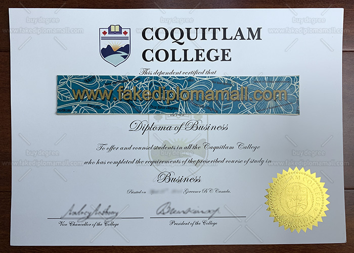 Coquitlam College Fake Diploma Where To Buy Coquitlam College Diploma of Business Sample