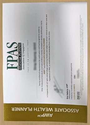 Fake FPAS Certificate, Financial Planning Association of Singapore Certificate