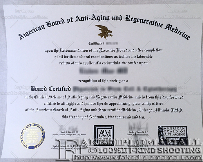 Fake A4M Certificate Buy A4M MD Diploma, American Academy of Anti Aging Medicine Fake Certificate
