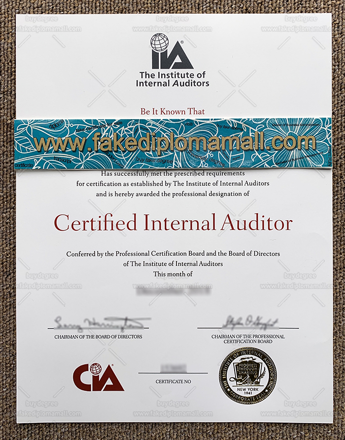 Fake CIA Certificate Fake CIA Certificate, Certified Internal Auditor Diploma Sample