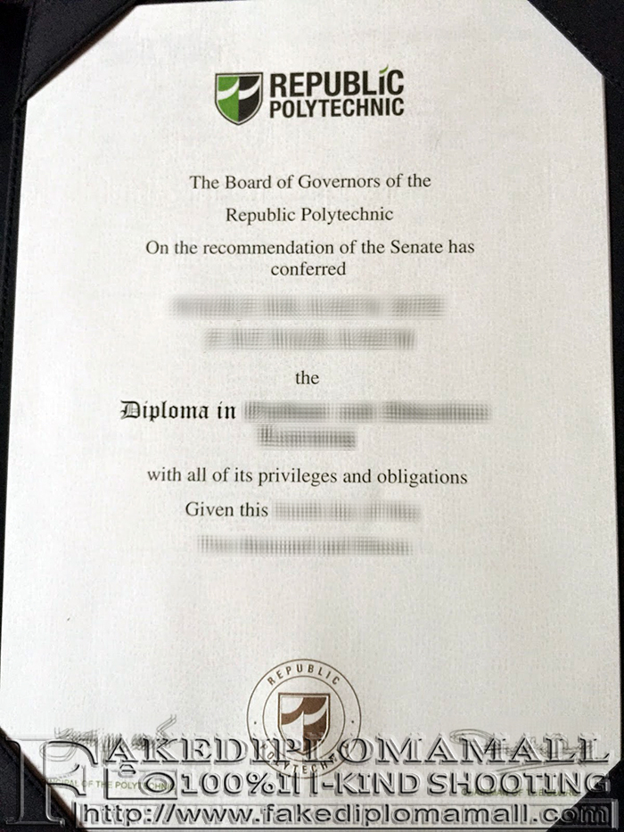 Fake Republic Polytechnic Diploma Novelty Diplomas: Create The Singaporean Fake Republic Polytechnic Diploma