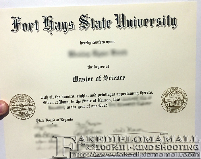 Fort Hays State University Fake Diploma FHSU Fake Diploma, Fort Hays State University Degree Certificate