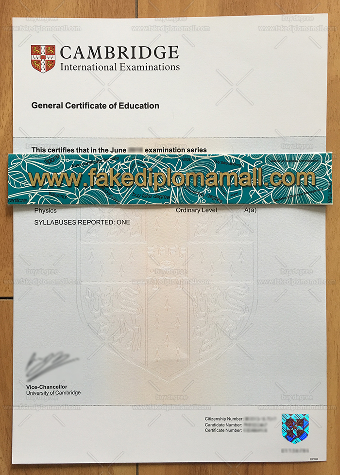 GCE O Level Certificate How To Get The Cambridge Fake GCE Certificate?