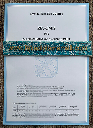 Gymnasium Bad Aibling Zeugnis der Allgemeinen Hochschulreife, German Fake Diploma