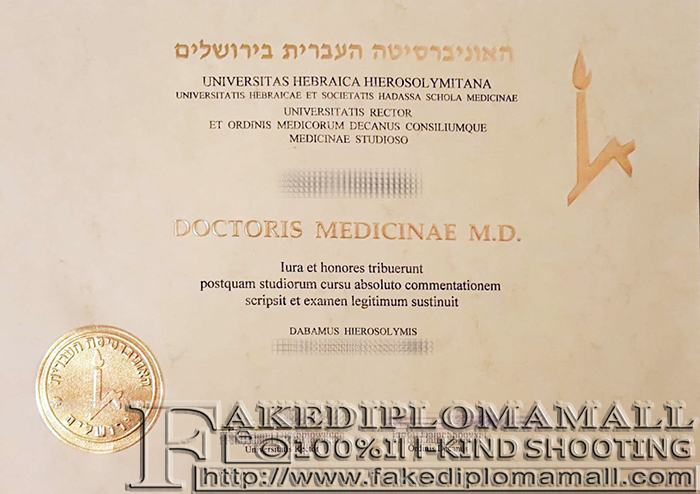 Hebrew University of Jerusalem Fake Diploma The Hebrew University of Jerusalem (אוניברסיטת עברית ירושלים) Degree