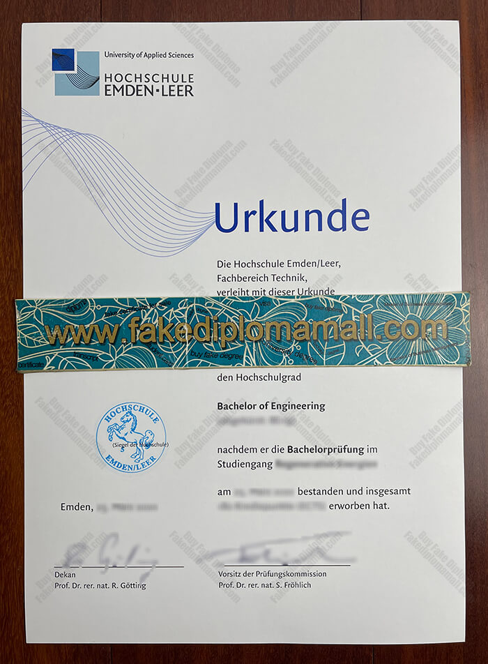 Hochschule Emden Leer Fake Diploma Hochschule Emden/Leer Fake Diploma, Niedersachsen Fake Diploma