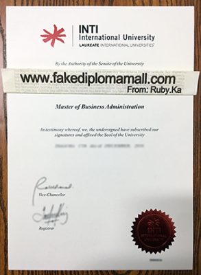 INTI International University Degree Certificate 293x400 Samples