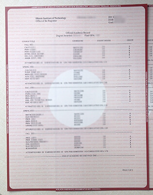 Buy Fake Illinois Institute of Technology (IIT) Transcript Online