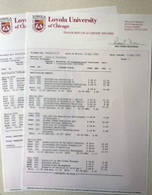 Loyola University Fake Transcript Sample 313x400 Samples