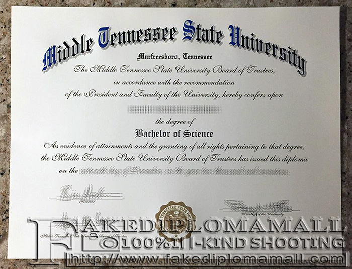 MTSU Fake Diploma Buy Middle Tennessee State University Fake Degree | Fake MTSU Diploma