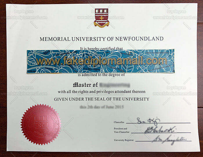 Memorial University of Newfoundland Fake Diploma Memorial University of Newfoundland Fake Diploma Sample in Canada