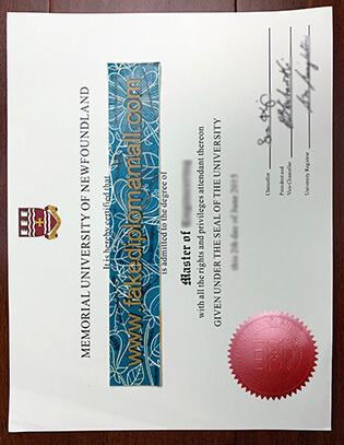 Memorial University of Newfoundland Fake Diploma Sample in Canada