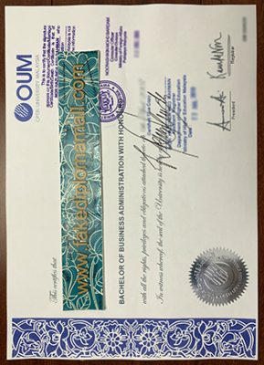 OUM Fake Degree Certificate 289x400 Samples